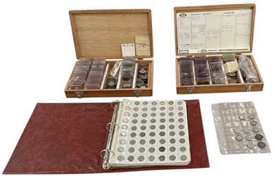 Lot 1433 - An album and two boxes of assorted GB coins,...
