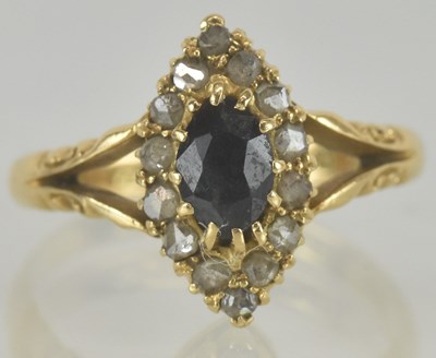 Lot 1158 - An Art Deco 18ct yellow gold diamond and...
