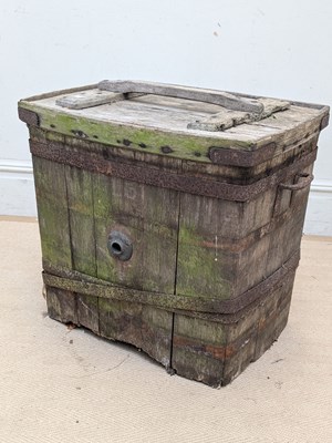 Lot 2345 - An iron bound log bin, width 62cm.