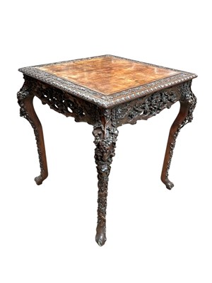 Lot 61 - A 19th century Chinese carved rosewood...