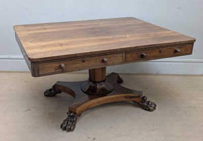 Lot 2102 - A Regency rosewood centre table, with four...