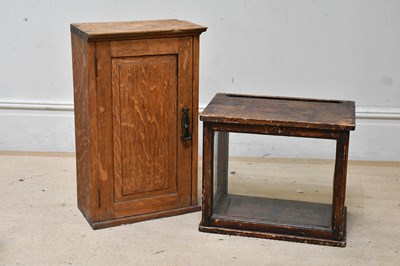 Lot 2161 - A stained pine tabletop display cabinet, width...