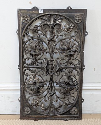 Lot 1392 - A 19th century cast iron wall relief, with...