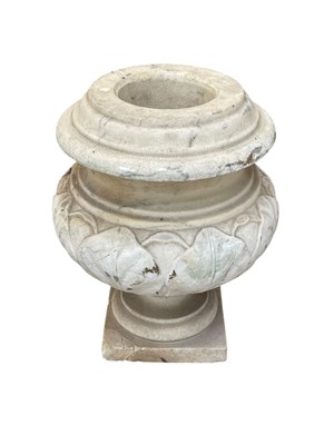 Lot 2343 - A carved marble pedestal urn, height 37cm.