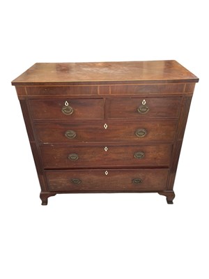 Lot 2152 - A Victorian inlaid mahogany chest of two short...