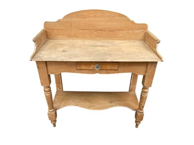 Lot 2273 - An old pine washstand, with raised back, width...