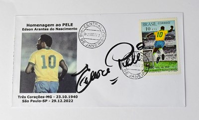 Lot 667 - PELE; a first day cover bearing the footballer'...