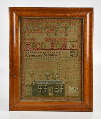 Lot 1690 - A 19th century alphabet sampler by Catherine...
