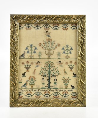 Lot 1689 - A 19th century needlework tapestry, depicting...