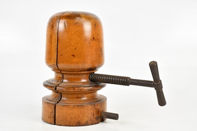 Lot 1268 - A Victorian treen hat block.
