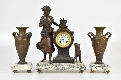 Lot 2374 - An early 20th century French bronzed spelter...