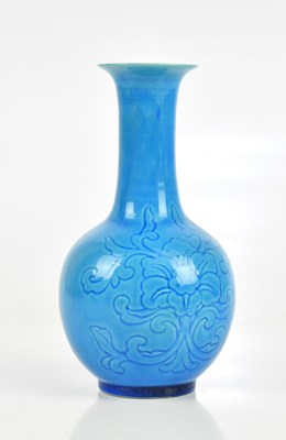 Lot 100 - A Chinese turquoise porcelain vase, with...