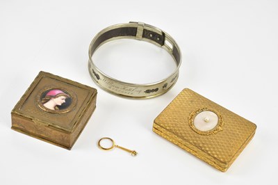 Lot 1320 - An early 20th century brass casket of circular...