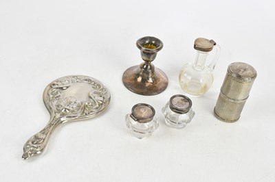 Lot 1545 - A French silver perfume bottle holder of...