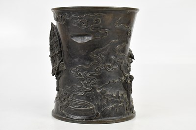 Lot 23 - A Japanese bronze jardinière, decorated with...
