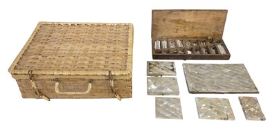 Lot 309 - Five mother of pearl card cases, for...
