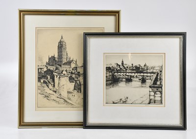 Lot 465 - ENGLISH SCHOOL; etching, The Ponte Vecchio...