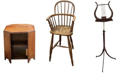 Lot 73 - An oak and elm spindle back Windsor type child'...
