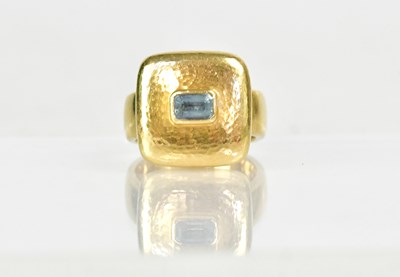 Lot 1271 - An 18ct yellow gold ring set with central...