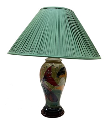 Lot 470 - SALLY TUFFIN FOR MOORCROFT; a table lamp,...