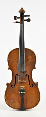 Lot 1077 - GUARNERIUS; a full size German violin with two-...