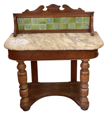 Lot 59 - A late Victorian satinwood washstand, with...
