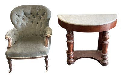 Lot 60 - A late 19th century marble topped mahogany...