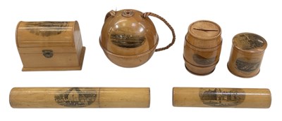 Lot 300 - MAUCHLINE WARE; six pieces comprising a wool...