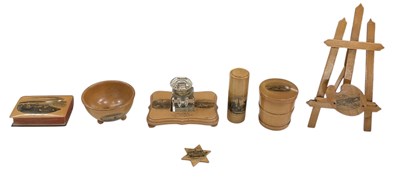 Lot 302 - MAUCHLINE WARE; seven pieces comprising a...