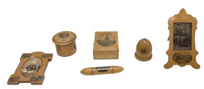 Lot 306 - MAUCHLINE WARE; six pieces comprising a...