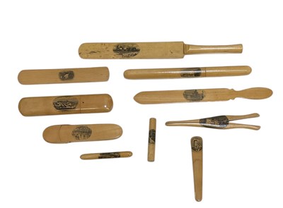 Lot 352 - MAUCHLINE WARE; ten items comprising glove...