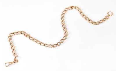 Lot 1161 - A 15ct yellow gold watch chain, length 39.5cm,...