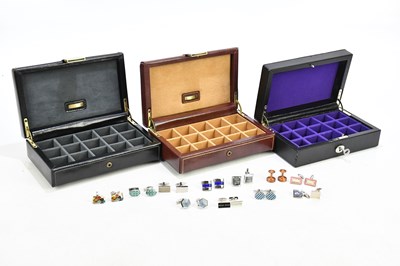 Lot 1637 - A collection of cufflinks including a pair of...