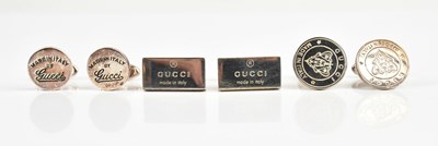 Lot 1622 - GUCCI; three pairs of hallmarked silver...
