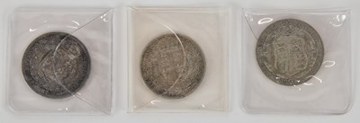 Lot 1453 - Two Victoria half crowns, 1887, old head and a...