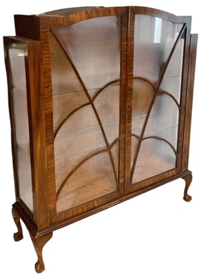 Lot 21 - A 1930s Art Deco walnut veneered display...