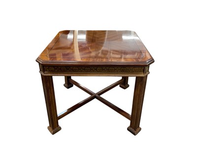 Lot 63 - A reproduction mahogany square side table,...