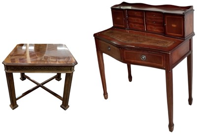 Lot 75 - A reproduction mahogany square side table,...