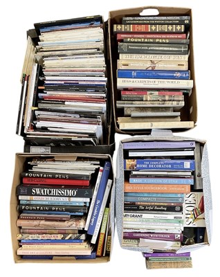 Lot 408 - Three boxes of antique reference books,...