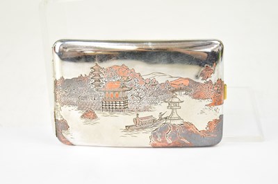 Lot 943 - A circa 1930s sterling silver niello cigarette...