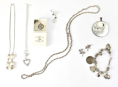 Lot 1114 - A group of 925 silver jewellery, to include a...