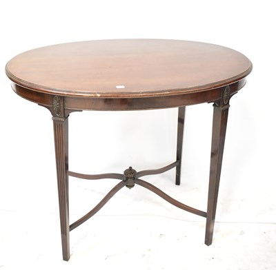 Lot 42 - A Sheraton Revival mahogany oval top table,...