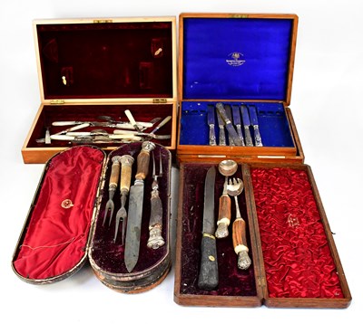 Lot 860 - Various silver collared and mounted carving...