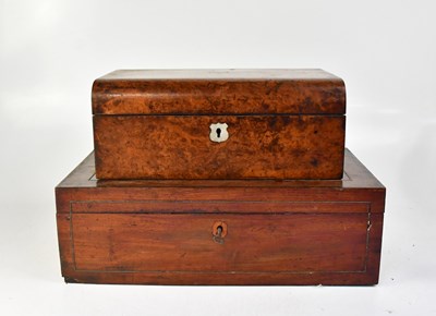 Lot 615 - A 19th century mahogany work box with brass...