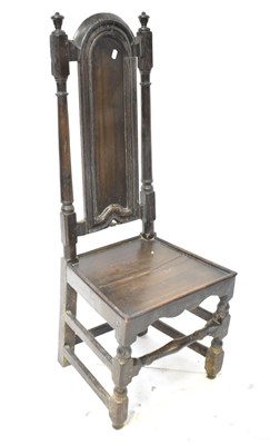 Lot 49 - A Georgian Carolean-style oak joint chair with...