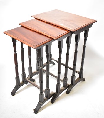 Lot 7 - A Georgian-style mahogany nest of three tables,...