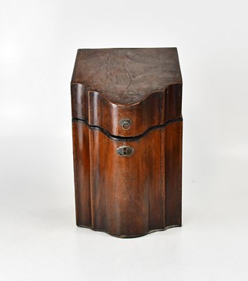 Lot 612 - A George III mahogany knife box, with...