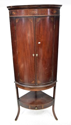 Lot 80 - A 19th century inlaid mahogany bow-fronted...