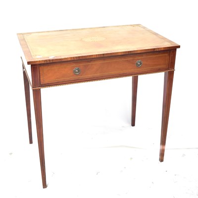 Lot 40 - A Sheraton Revival inlaid mahogany side table,...
