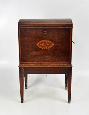 Lot 112 - A 19th century inlaid mahogany decanter...